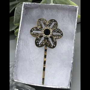 Black Rhinestone Crystal Bobby pin Antique Bronze fashion accessories